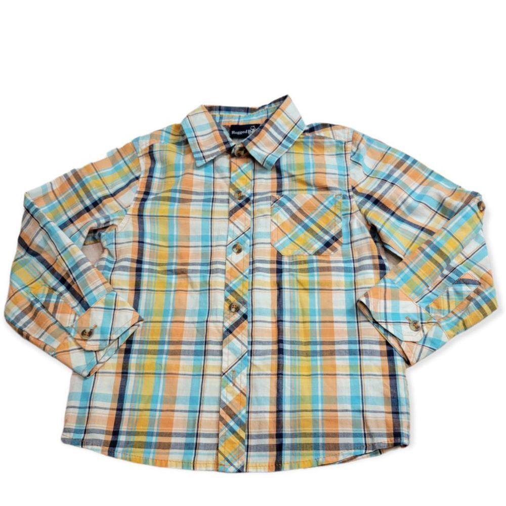 Rugged Bear plaid button-down shirt 4T